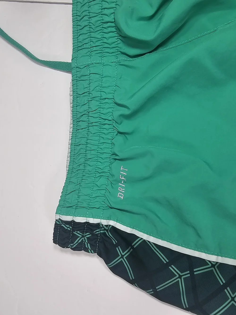 Nike Women’s Teal Athletic Shorts with Patterned Side Panels